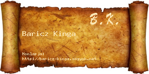 Baricz Kinga névjegykártya
