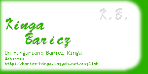 kinga baricz business card